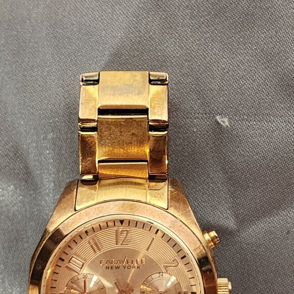 Caravelle New York Bulova Copper Tone Chronograph Water Resistant Melissa Watch - Picture 4 of 16